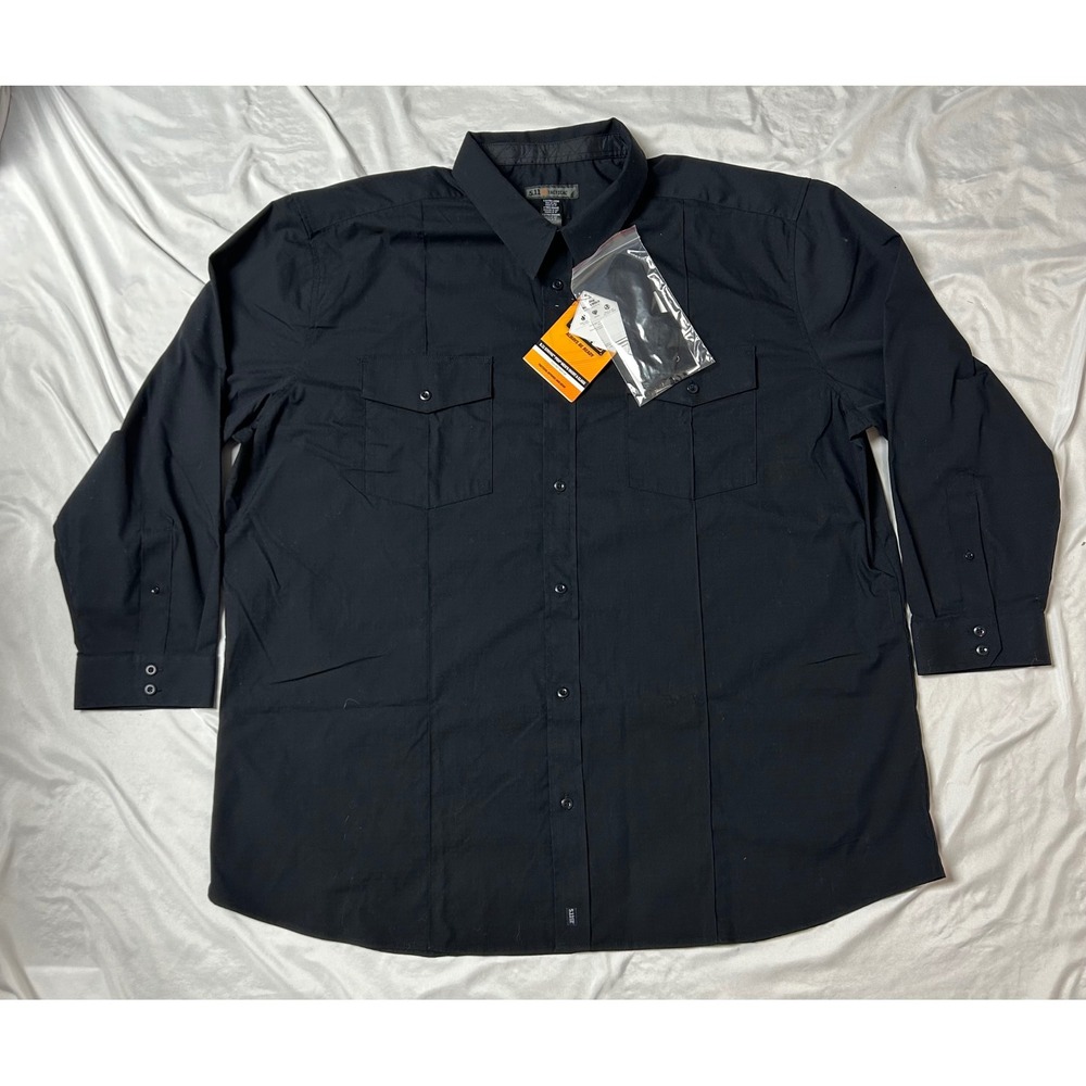 5.11 Tactical Stryke PDU Class A Shirt Black Flex-Tac Ripstop Teflon NWT 4XL T